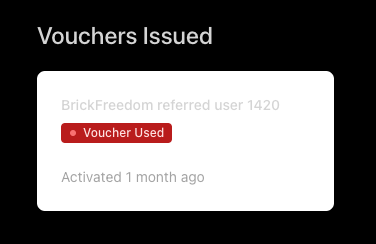 Vouchers Used